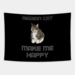 Aegean Cat Make Me Happy Tapestry