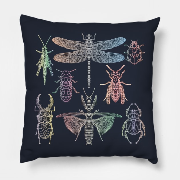 Poly Insectarium Neon Pillow by Greydn