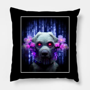 cyber punk puppy Pillow