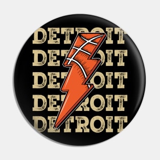 Funny Sports Detroit Proud Name Basketball Classic Pin