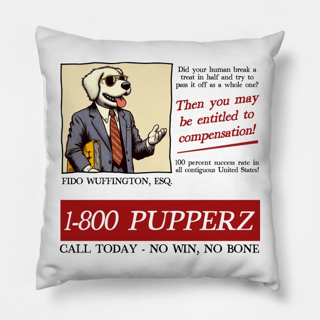 Pupper Lawyer Pillow by DankFutura