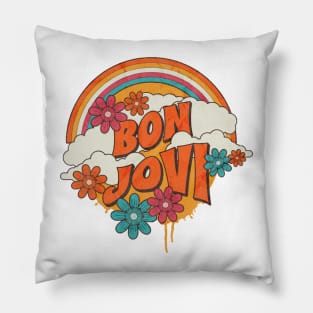 Retro Rainbow - Bon Jovi Pillow