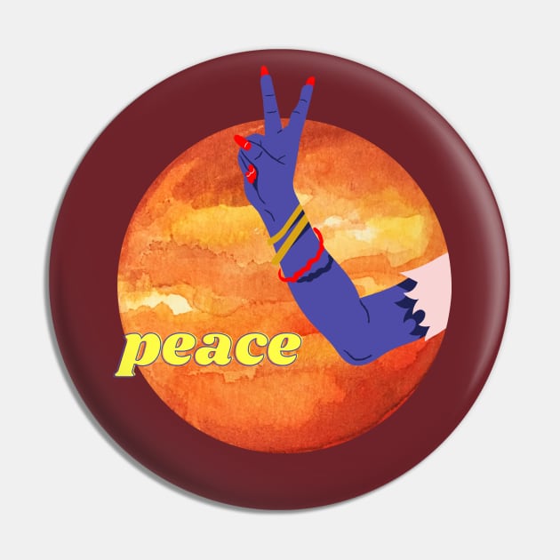 ZOMBIE PEACE ARM - MAROON Pin by Nada's corner