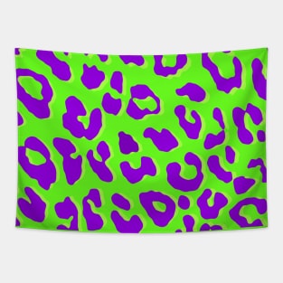 Leopard Print Green Purple Tapestry