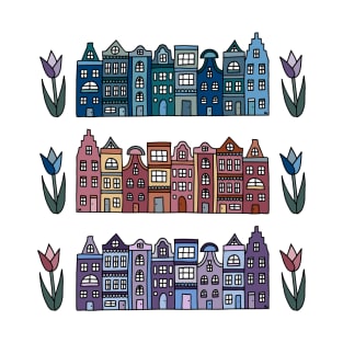 Amsterdam Houses and Tulips T-Shirt