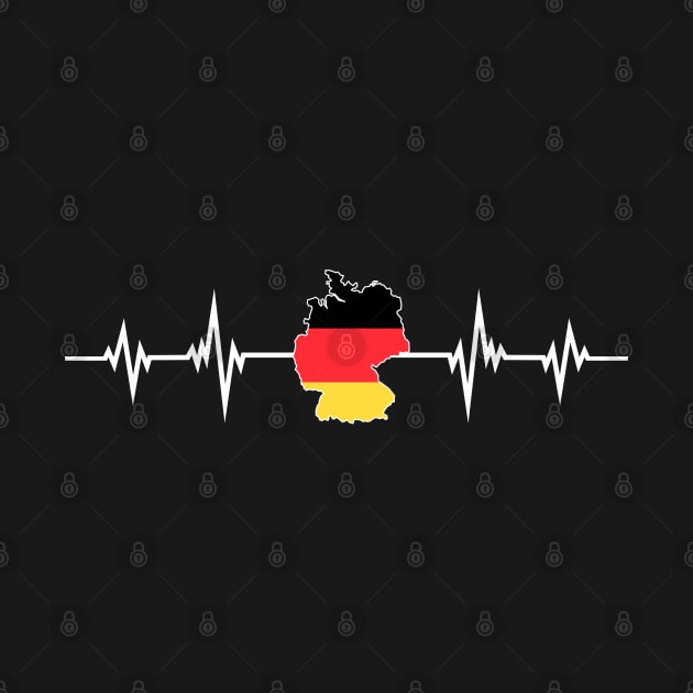 Heartbeat Design German Map Flag Germany by MGS