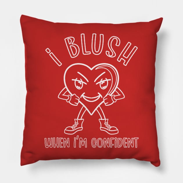 Confident Blushing (Lineal) Pillow by nickbeta