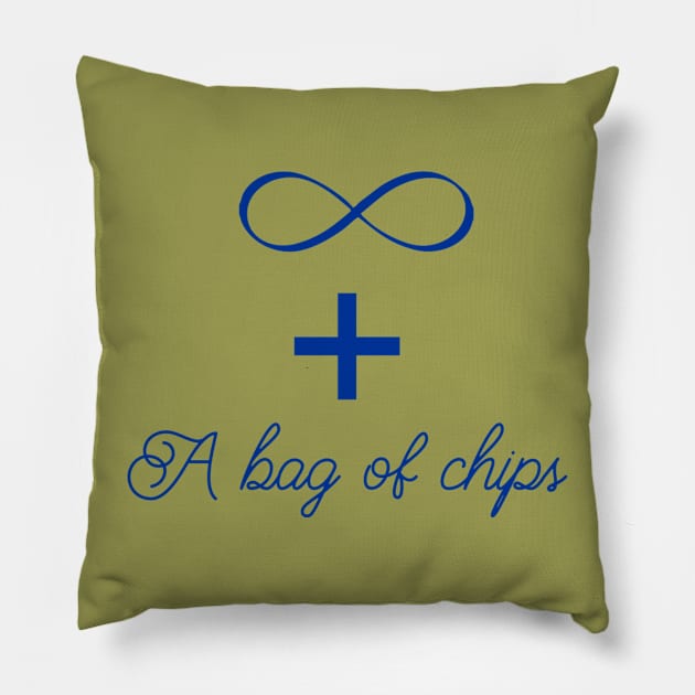 Infinity and a bag of chips Pillow by PrintArtdotUS