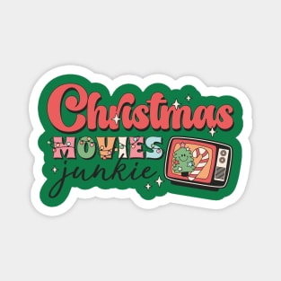 Christmas Movie Junkie, Retro Christmas, Popular Christmas Magnet