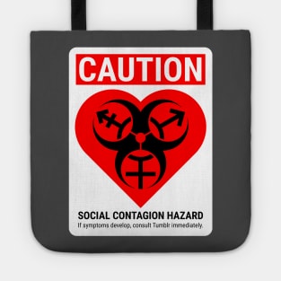 social contagion (trans biohazard heart) Tote