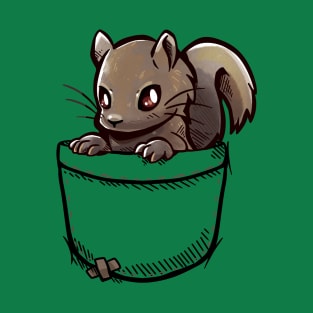 Pocket Cute Grey Squirrel T-Shirt