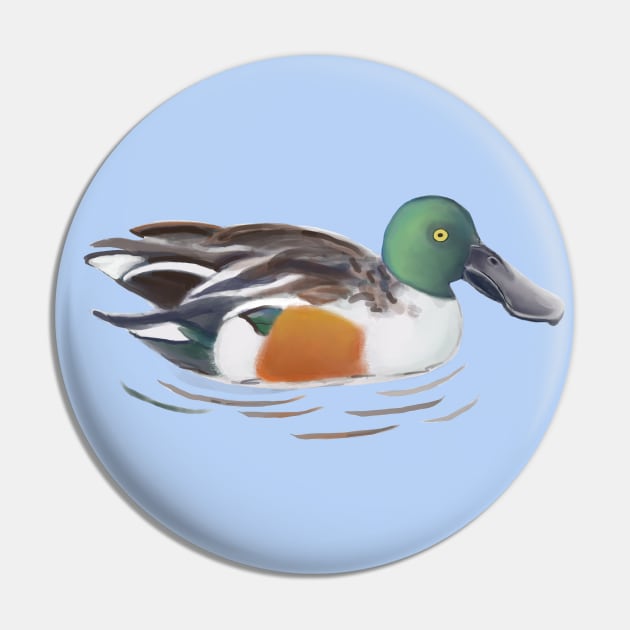 Northern Shoveler Duck Digital Illustration Pin by MariaWorkman