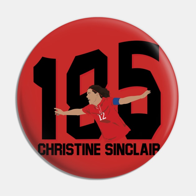 Christine Sinclair 185 Goals Record Pin by Hevding