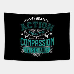 Action Meets Compassion Tapestry