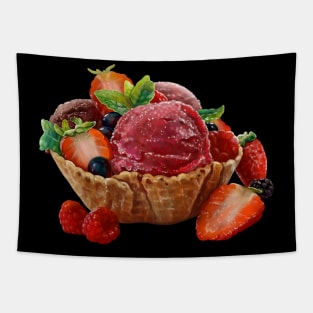 Ice cream with berries Tapestry