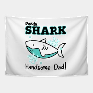 Daddy shark handsome dad, father aesthetic digital modern art illustration Tapestry