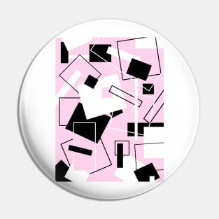 Black White & Pastel Pink 60's Style Pin