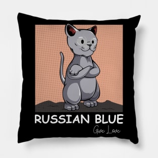 Russian Blue - Cute Cartoon Cat Comic Cats Pillow