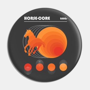 Bauhaus Horse Core Orange Vaporwave in White Pin