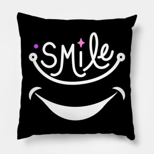 Smile Happy Smiling Face Positive Vibe Spreading Big Smile Pillow