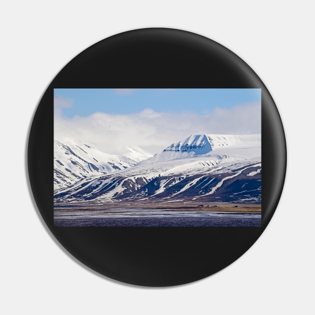 Snow Covered Mountains on Arctic Spitsbergen Pin by MartynUK