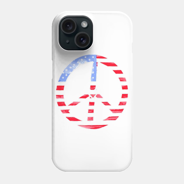 USA Peace Sign Flag Phone Case by crackdesign