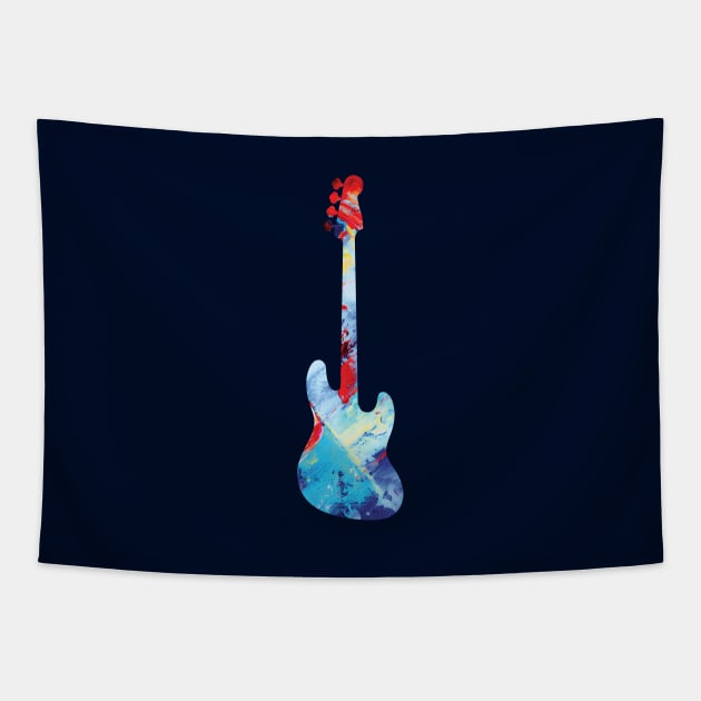 Bass Guitar Paint Texture Tapestry by nightsworthy