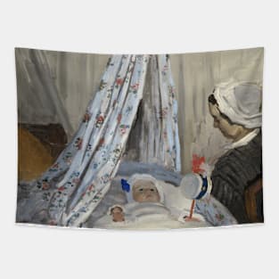 The Cradle - Camille with the Artist's Son Jean by Claude Monet Tapestry