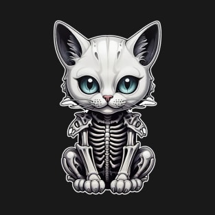 White Skeleton Cat 2 T-Shirt