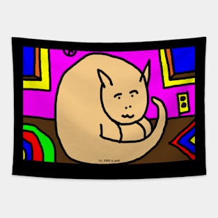 Cartoon Cat at Home Tapestry