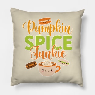 Pumpkin Spice Junkie, Pumpkin Spice Latte, and Macarons Pillow