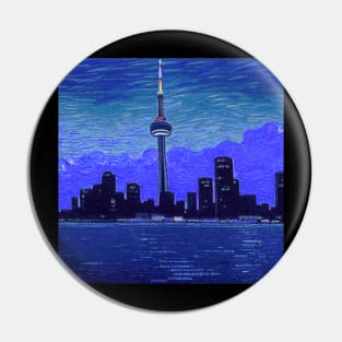 CN Tower, Toronto, Canada, in Van Gogh's style Pin