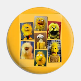 Yellow Puppets Pin