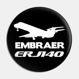 Embraer ERJ140 Silhouette Print (White) Pin