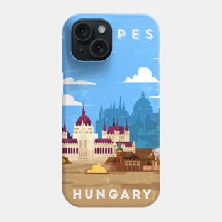 Budapest, Hungary.Retro travel poster Phone Case