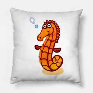 SeaHorse Watercolor Sea Pillow