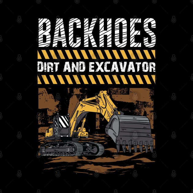 Funny Excavator and Construction Worker Heavy Equipment by Riffize