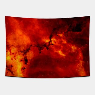 Red and Orange Solar Flares Tapestry