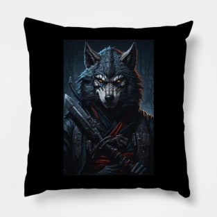 Ninja Wolf Pillow