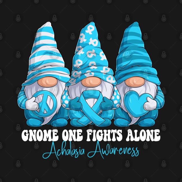 Funny Gnomies Achalasia Awareness Month Light Blue Ribbon Gift Idea by Coolingburry