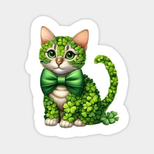 Clover Bengal Cat St Patricks Day Magnet