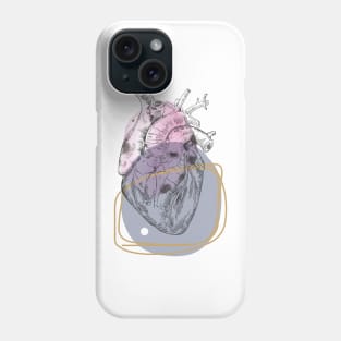 Anatomical heart, engraving drawing. Phone Case