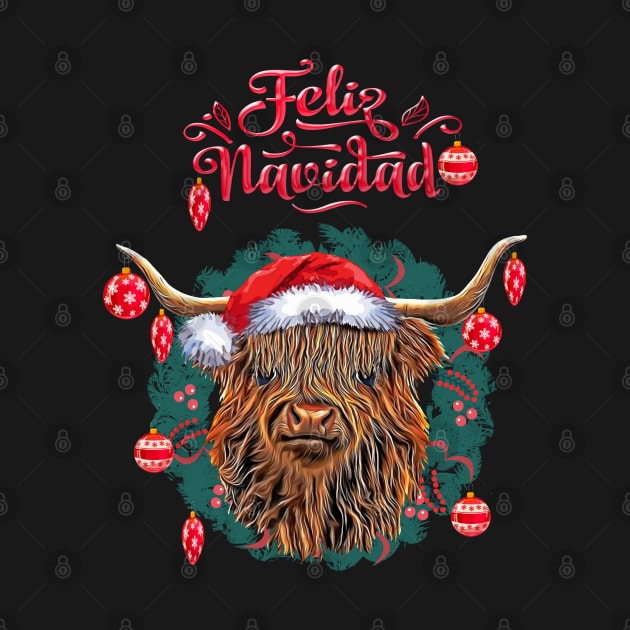 Christmas Highland Cow, feliz navidad by Collagedream