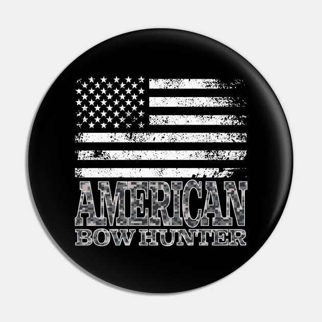 American Bow Hunter Camo Pin by Rowdy Designs