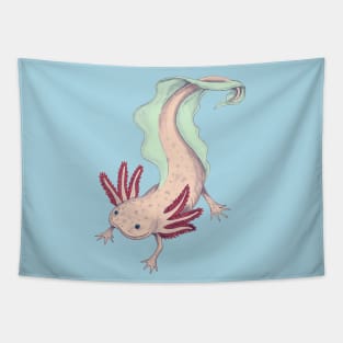 Cute Pink Axolotl Tapestry