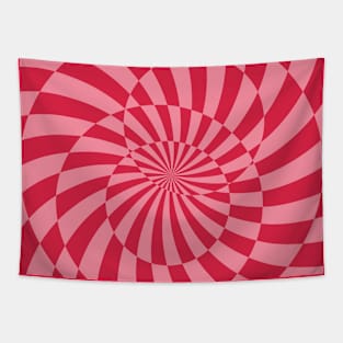 Red and pink Op art spiral mindf*ck Tapestry