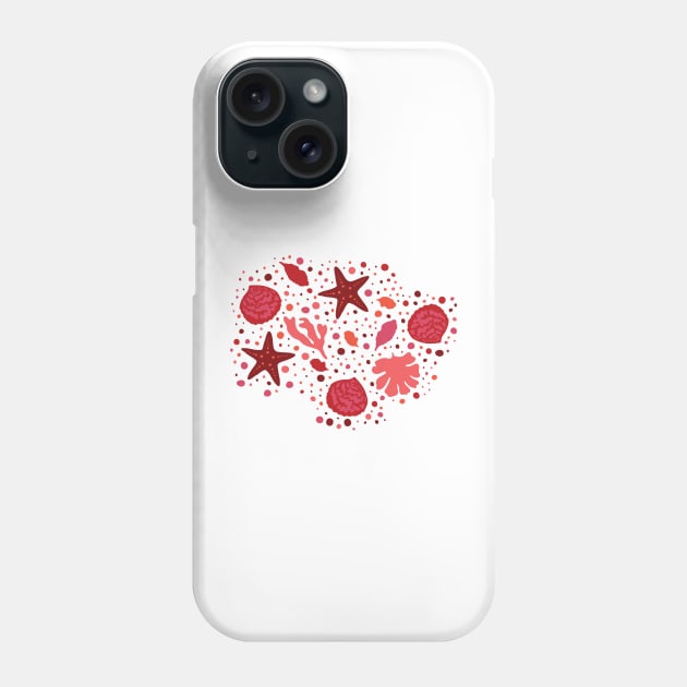 Ocean lover with Our Ocean-Inspired Red and pink Aesthetic, sea coral, sealife, red hues, orange, dark Phone Case by blomastudios