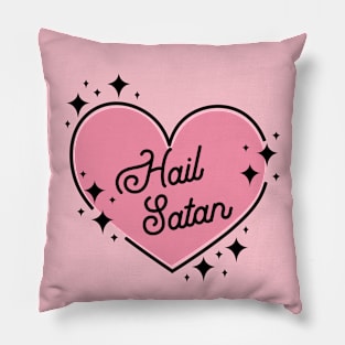 hail satan heart Pillow