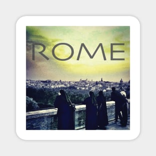 Nuns Looking over Rome Magnet