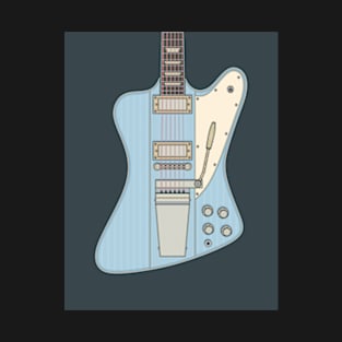 Frost Blue Vintage FBird Guitar T-Shirt